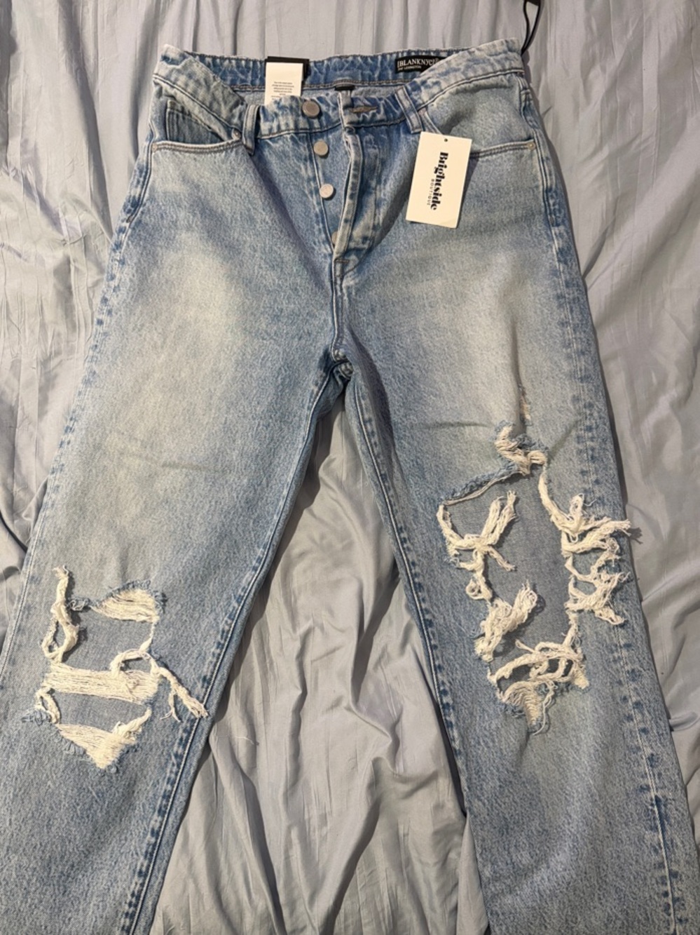 Blank NYC Light Wash Distressed Boyfriend Jeans